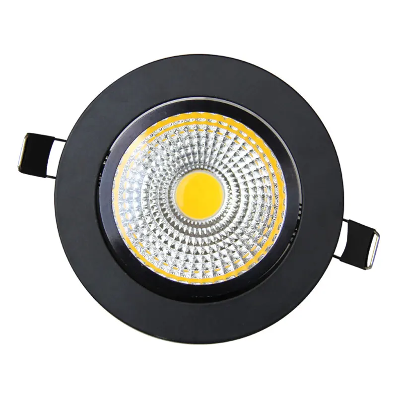 Черный круглый Dimmable утопило светодиодный потолочный COB светильник 5 W/7 W/9 W/12