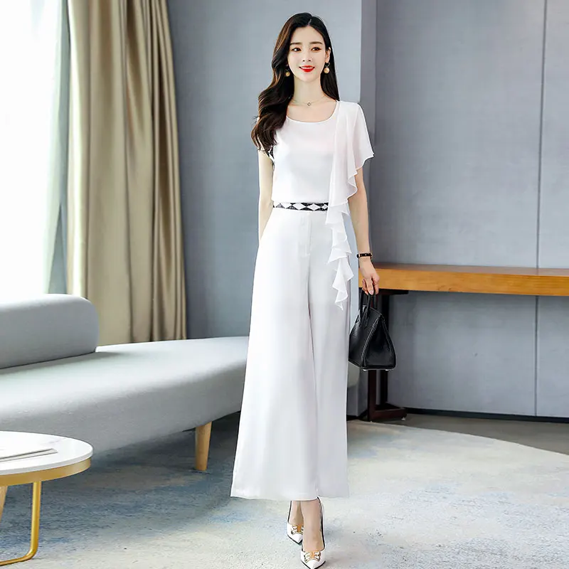 2021 летние женские два 1 предмет бисером офисные туфли шифоновая блузка-топ и