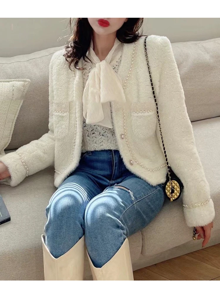 Женская куртка с V-образным вырезом длинным рукавом и блестками - купить по