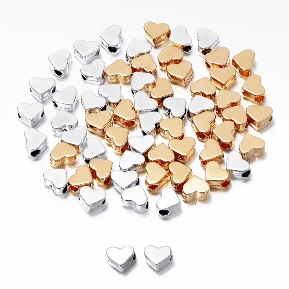 20 шт античные бронзовые серебряные бусины в форме сердца свободные бусы шармы