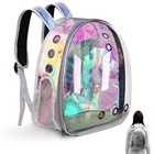 Воздухопроницаемая Сумка-переноска для кошек, прозрачный рюкзак для путешествий с космическими капсулами для питомцев