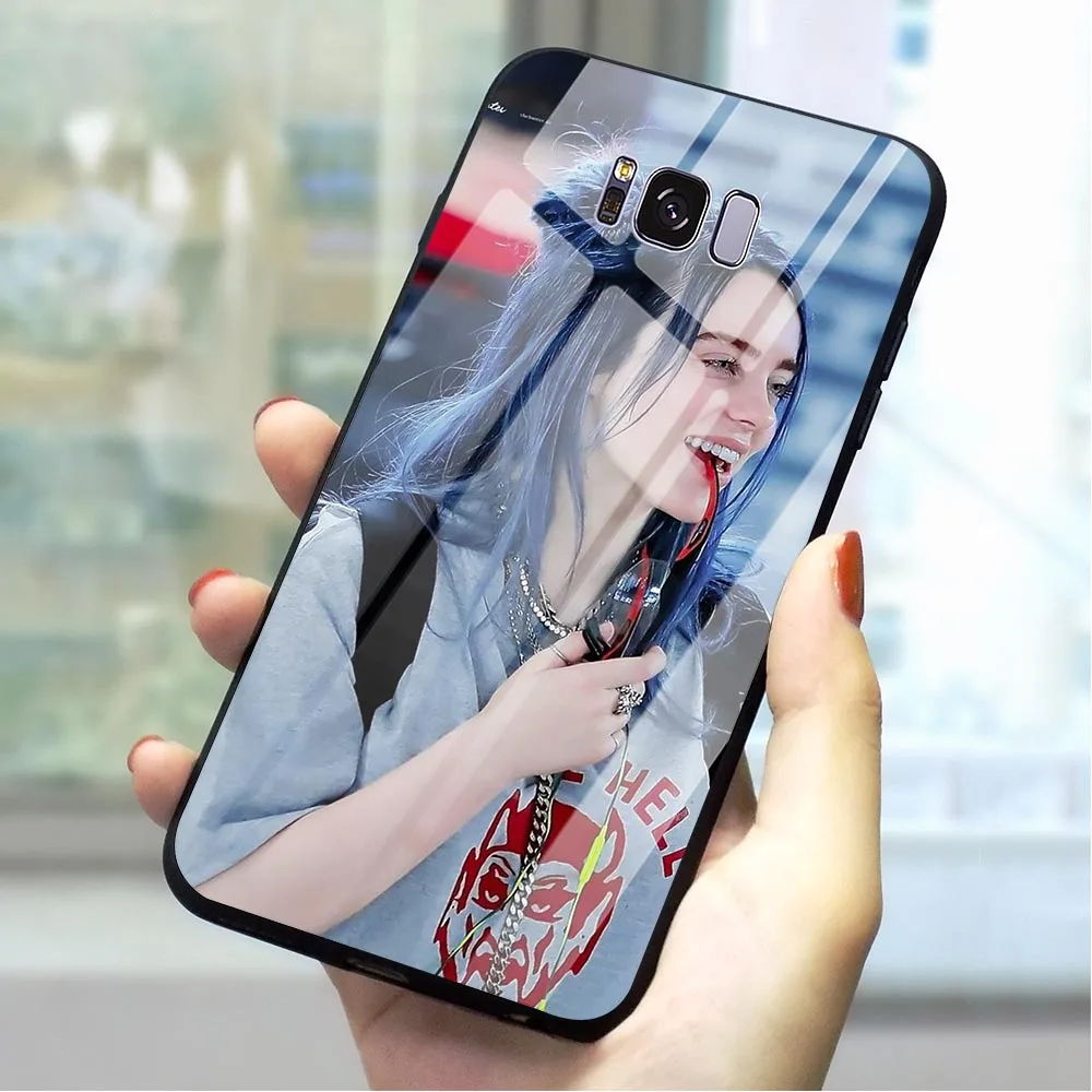 K1027303 Billie Eilish закаленное Стекло чехол для телефона для samsung S7 чехол Galaxy A70 A60 M40 A50 A40 A20 A30 A10 S7 край S8 S9 плюс S10 - Цвет: K1027303