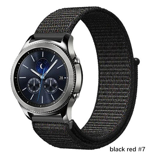 black 7 Galaxy watch band для samsung galaxy watch 46 мм 42 мм active 2 gear s3/huawei watch gt 2 ремешок 20 22 мм спортивный нейлоновый ремешок - Цвет ремешка: black 7