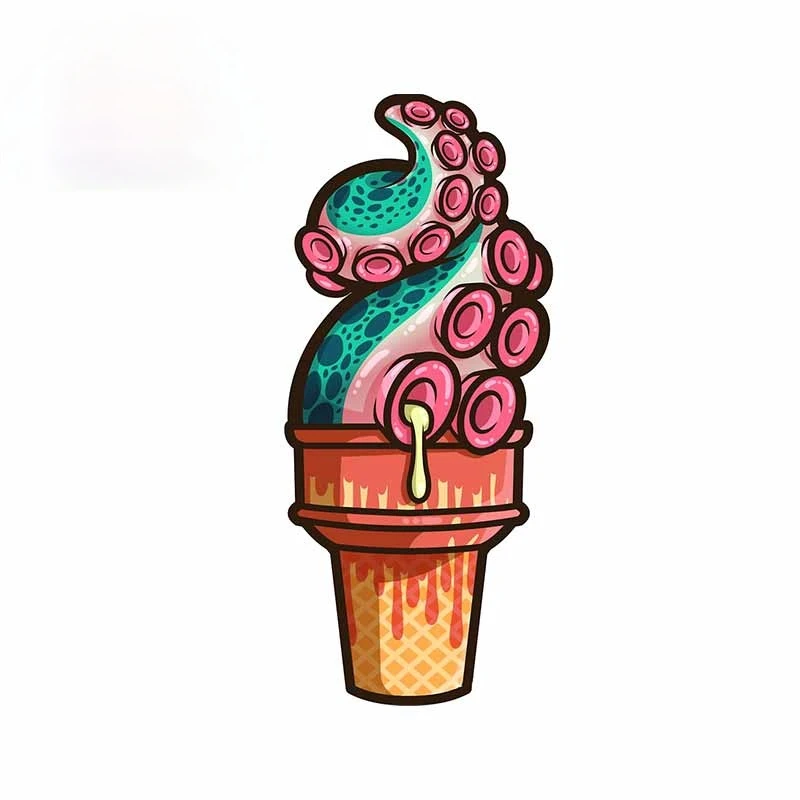 Автомобильные наклейки Осьминог с мороженым водонепроницаемые виниловые для