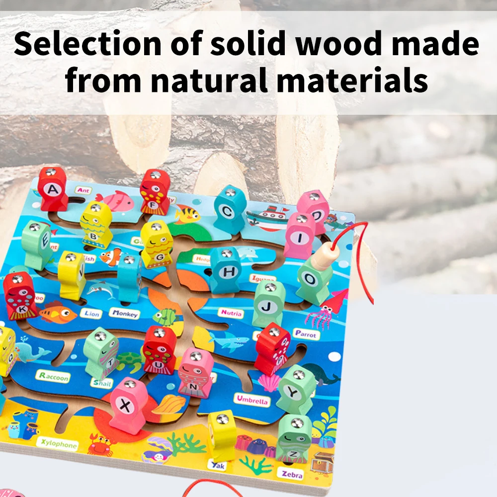 

Children's Magnetic Fishing Walking Maze Game Early Education Puzzle Letter Cognitive Matching Toy