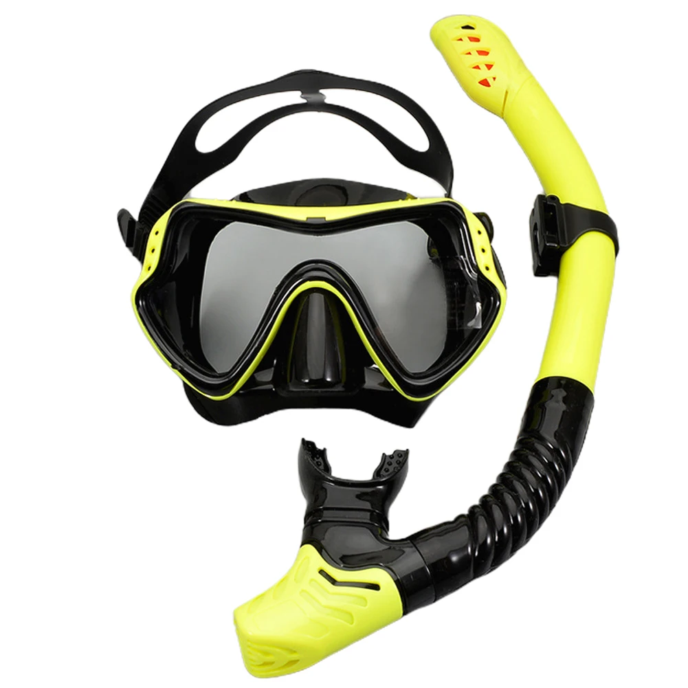 

Free Breathing Ergonomic Tube Snorkeling Gear Silicone Adults Youth Anti Fog Snorkel Set Soft Mouthpiece Goggles Dry Face Cover