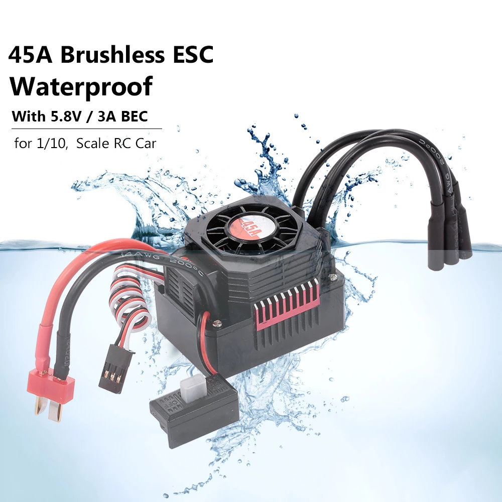 

SURPASS HOBBY F540 4370KV Brushless Motor Waterproof 45A ESC with BEC for 1/10 RC Car Truck Parts Accessories