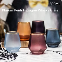 300ml luxury whiskey glass drinking cup frosted coffee mug milk glass cups tumbler colorful small glasses for water juice wine