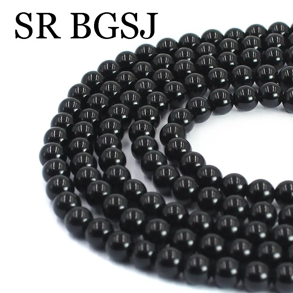 Бесплатная доставка 6 мм натуральный камень круглый черный обсидиан аксессуары
