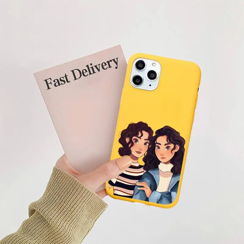 

Girls Bff Best Friends Forever Phone Case Candy Color Yellow for iPhone 11 12 pro XS MAX 8 7 6 6S Plus X 5S SE 2020 XR