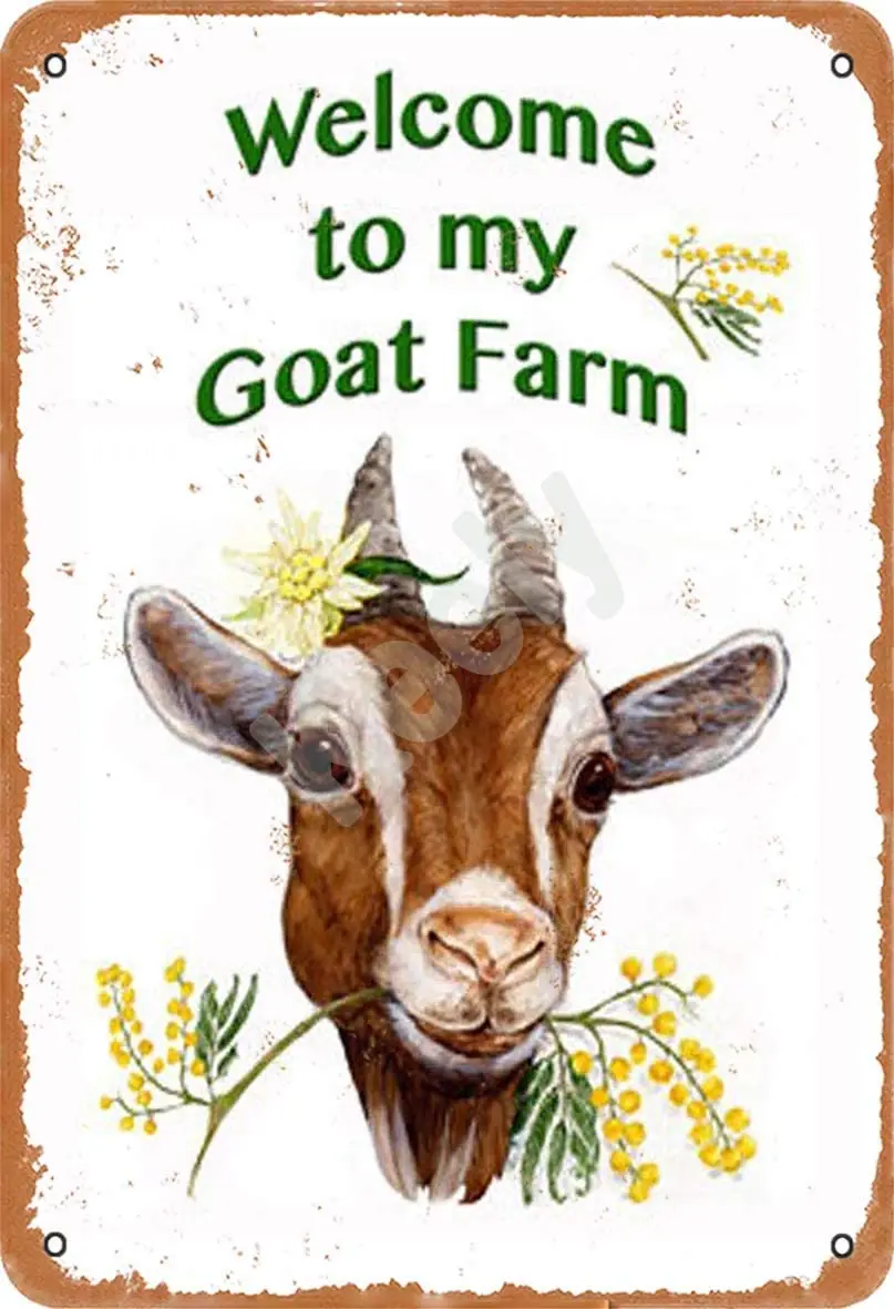 

Keely Welcome to My Goat Farm Metal Vintage Tin Sign Wall Decoration 12x8 inches for Cafe Coffee Bars Restaurants