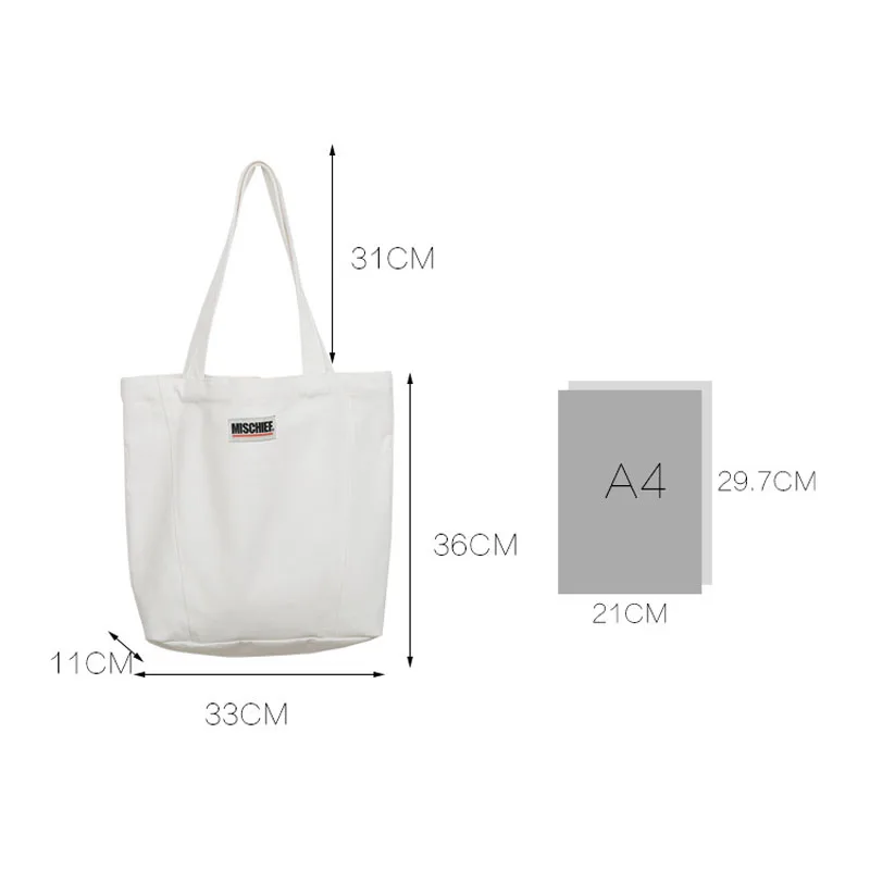 Хлопковая тканевая сумка Hylhexyr женская сумка-тоут однотонные сумки для покупок