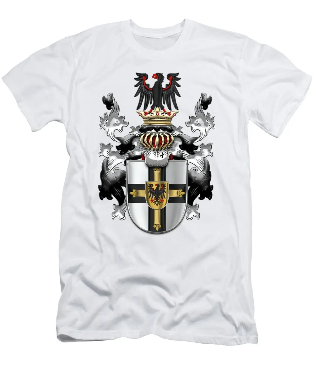 Teutonic Order. Creative Design Teutonic Knight Coat of Arms Printed T-Shirt. Summer Cotton Short Sleeve O-Neck Mens T Shirt New