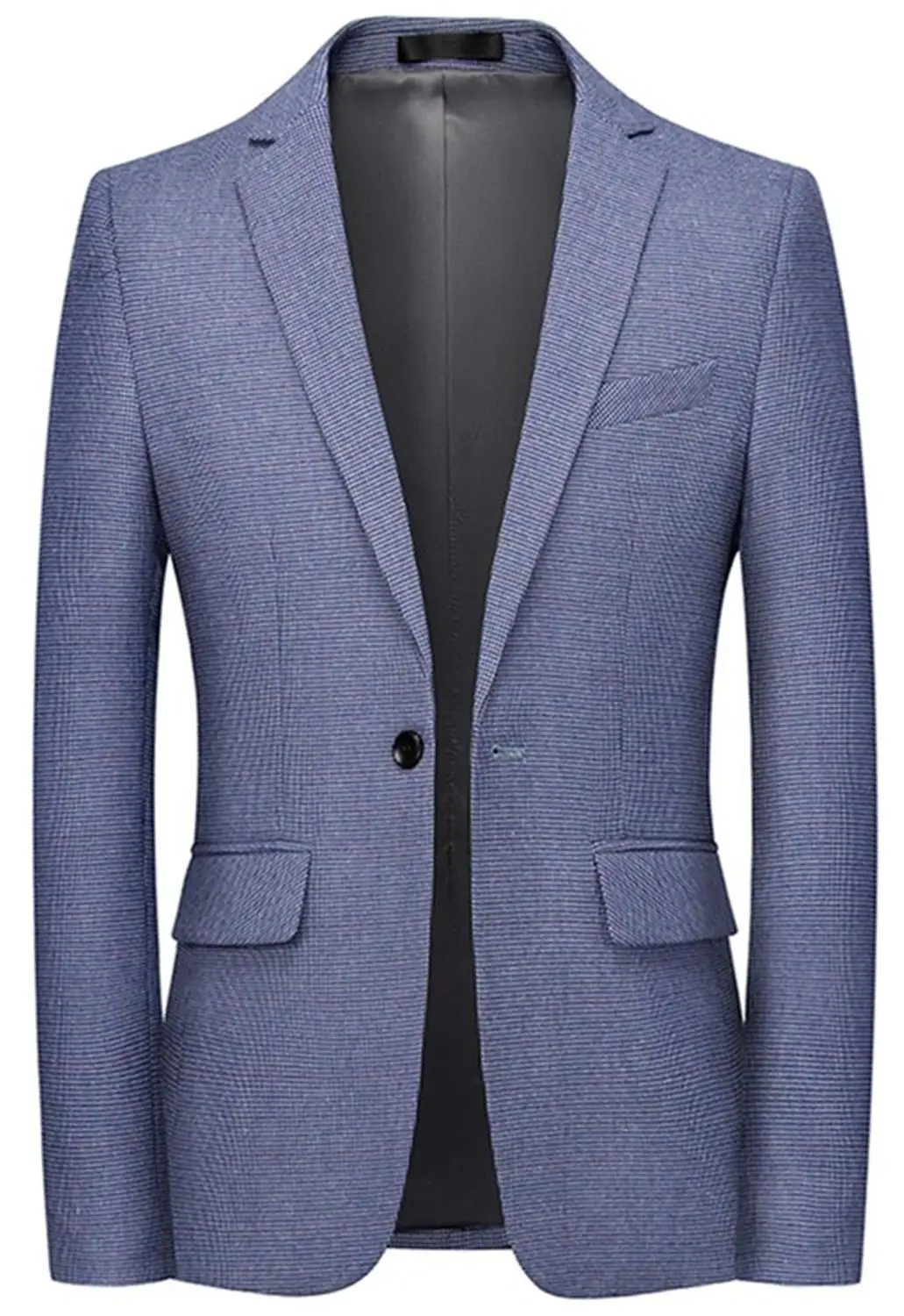 

Light Blue Suit Jacket Blazer Notch Lapel Plus Size One Button Formal Spring Autumn Slim Fit Casual Bussiness Costumes Tuxedos