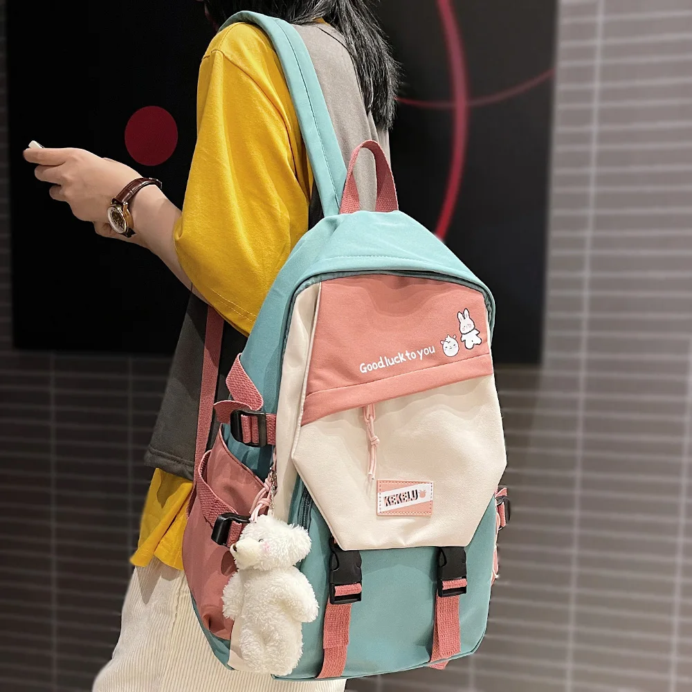 

Модный милый женский рюкзак для книг в стиле Харадзюку для девочек-подростков, модная дамская сумка для ноутбука, милый ранец для студентов,...