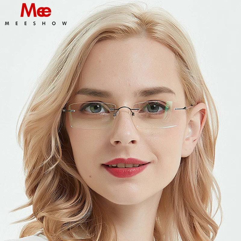 Очки для зрения без оправы Meeshow из титанового сплава ультралегкие очки чтения