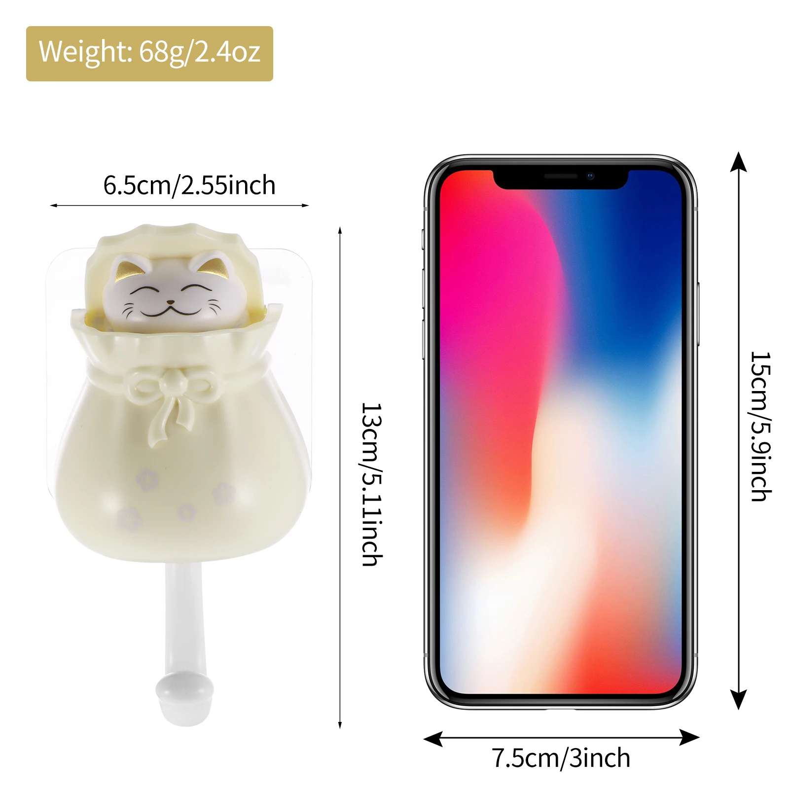 Настенный крючок в виде кошки на удачу Очаровательная пластиковая клейкая