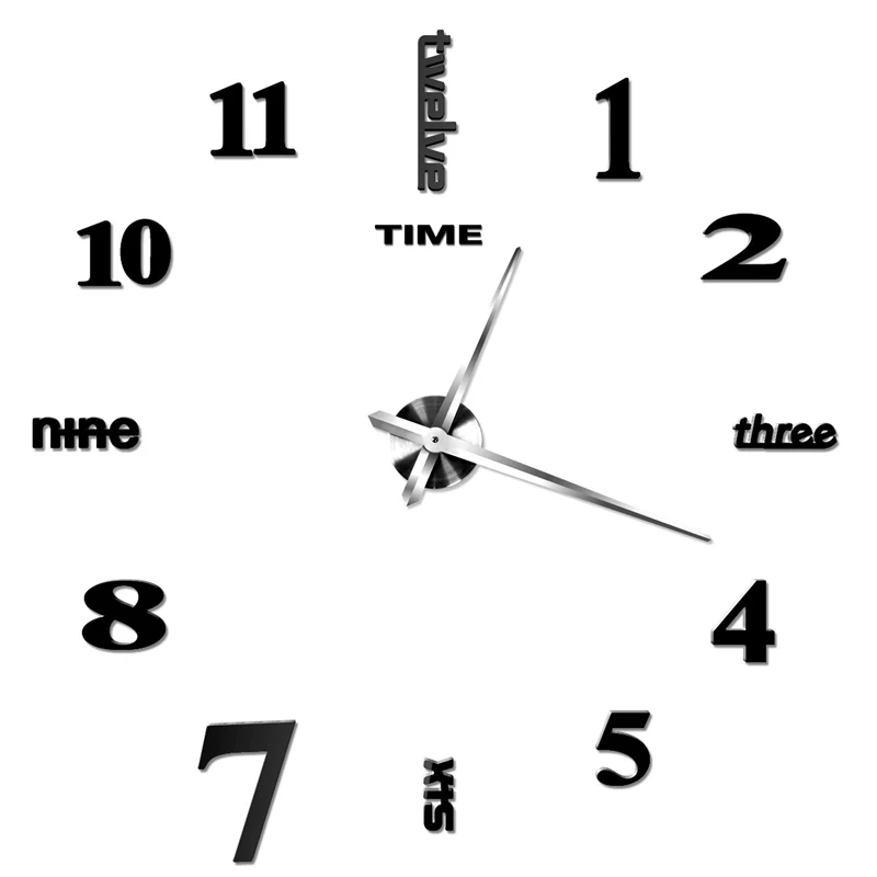 

120cm/47Inch Diy Creative Mute Modern Design Large Wall Clock Clocks for Home Kitchen Living Room Decor Battery Operated Silent