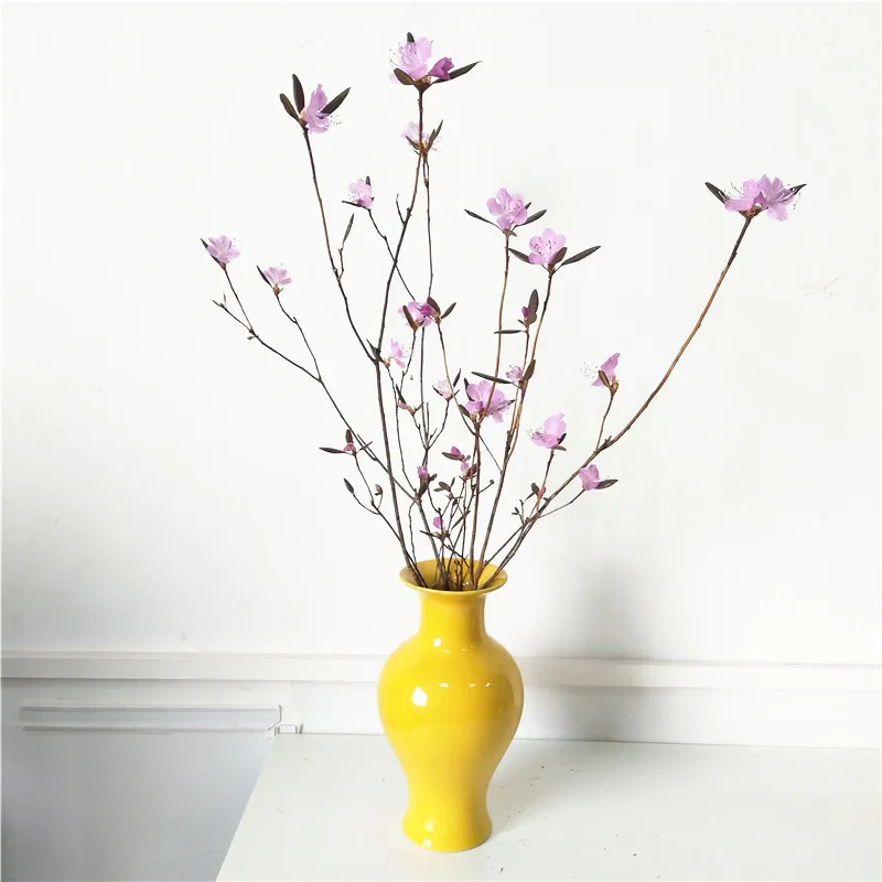 Желтая Ваза с цветами Цзиндэчжэнь керамическая бутылочка тыквой чисто желтая