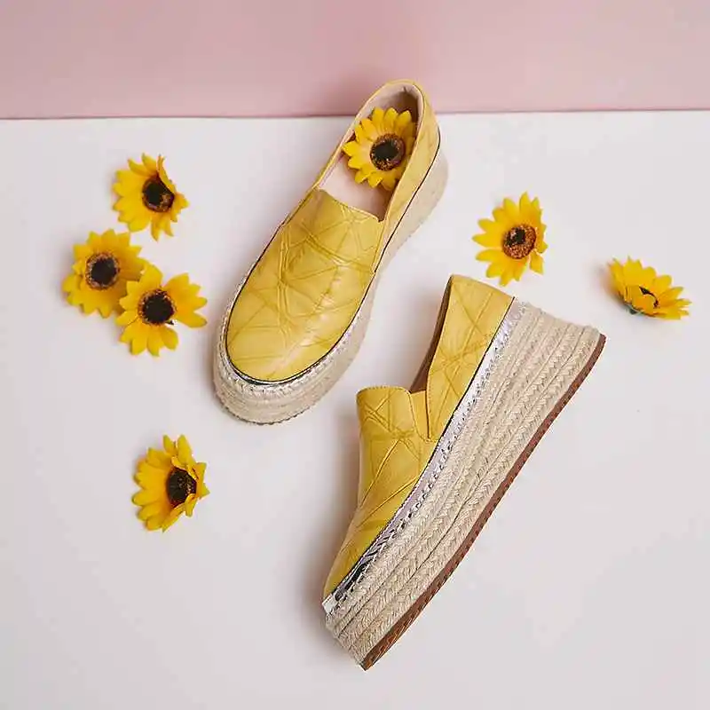 Туфли Krazing pot женские из овечьей кожи на толстой подошве с круглым носком