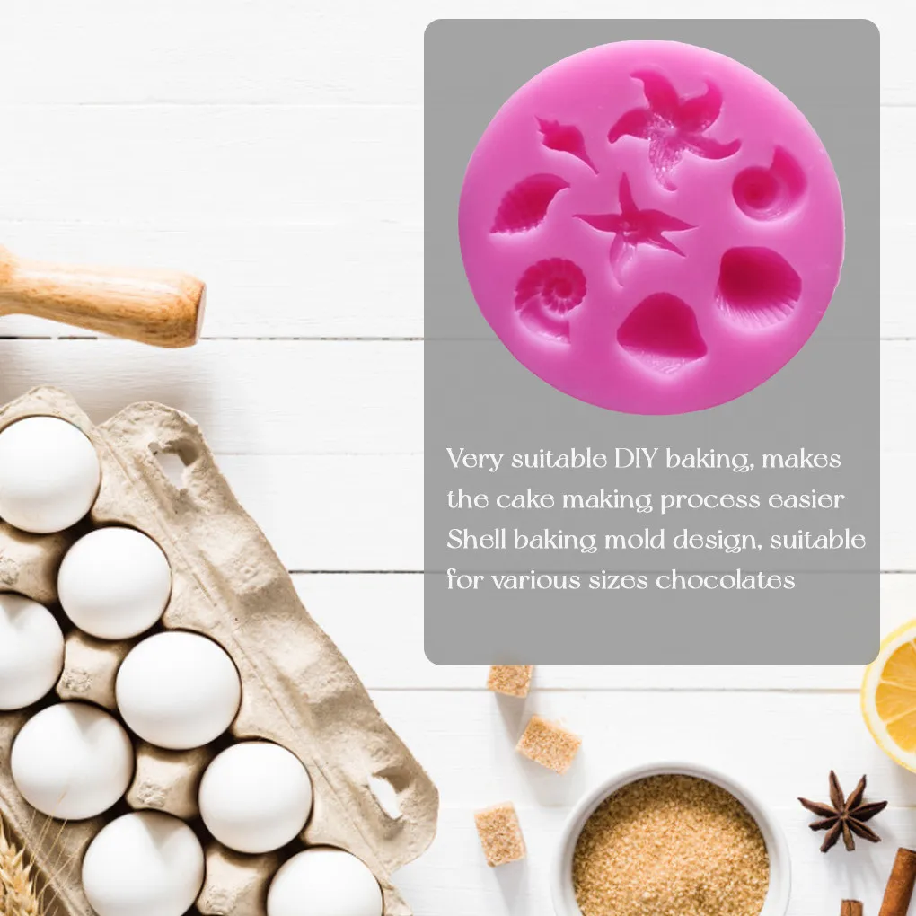 3D Милые Силиконовые Конфеты в форме ракушек DIY торт Желе помадка форма для