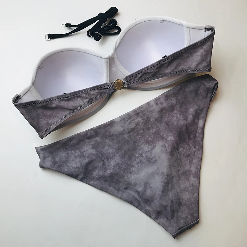 

Women Two Piece Print Swimwear Push Up Bikinis Pineaaple Bandeau Swimsuit Sexy Summer Beach Bathing Suit Maillot De Bain