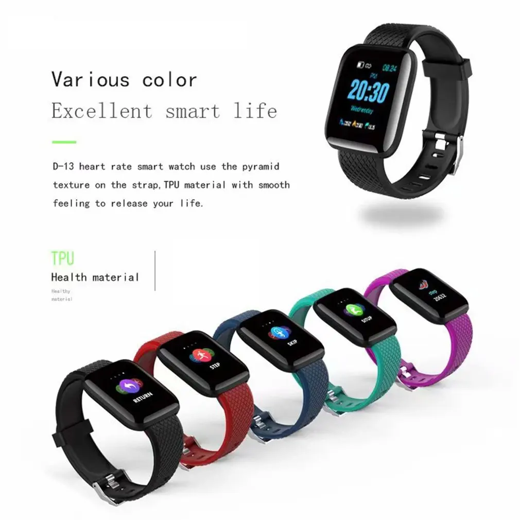D13 Smart Bracelet Fitness Tracker Heart Rate Monitor Smart Band IP67 Waterproof Sports For Android Iphone
