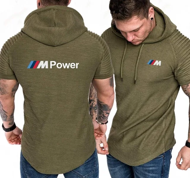 Short Sleeve Hoodies Men Casual Thin Hoodie hip hop Tracksuit Hoody Motorsport Shifter M Power Hooded Sweatshirts Summer Shirt H |
