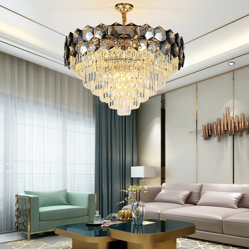 Luz de Cristal Moderna Luxo Sala Estar Lâmpada Jantar Quarto Simples Personalidade Criativa Nordic Lustre Pós