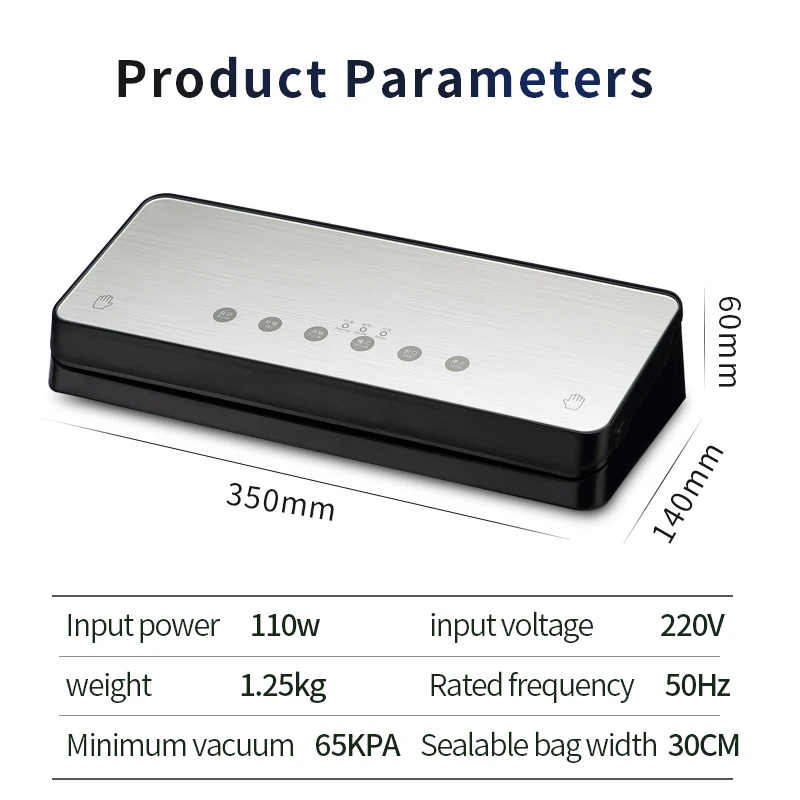 

Automatic Vacuum Food Sealer Machine Film Sealer Keeps Vacuum Food Fresh up to 8 Times Longer for Preserving Food With 10pcs Bag