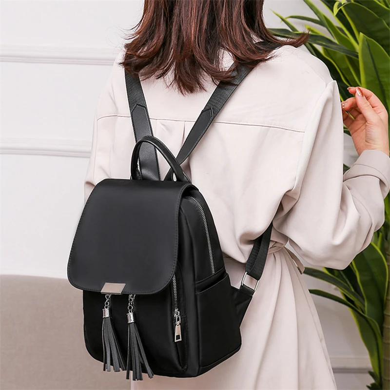 

Women's Fashion Backpack School Bookbag Tassel Anti-theft Daypack Rucksack Shoulder Bag For Teenager Girls