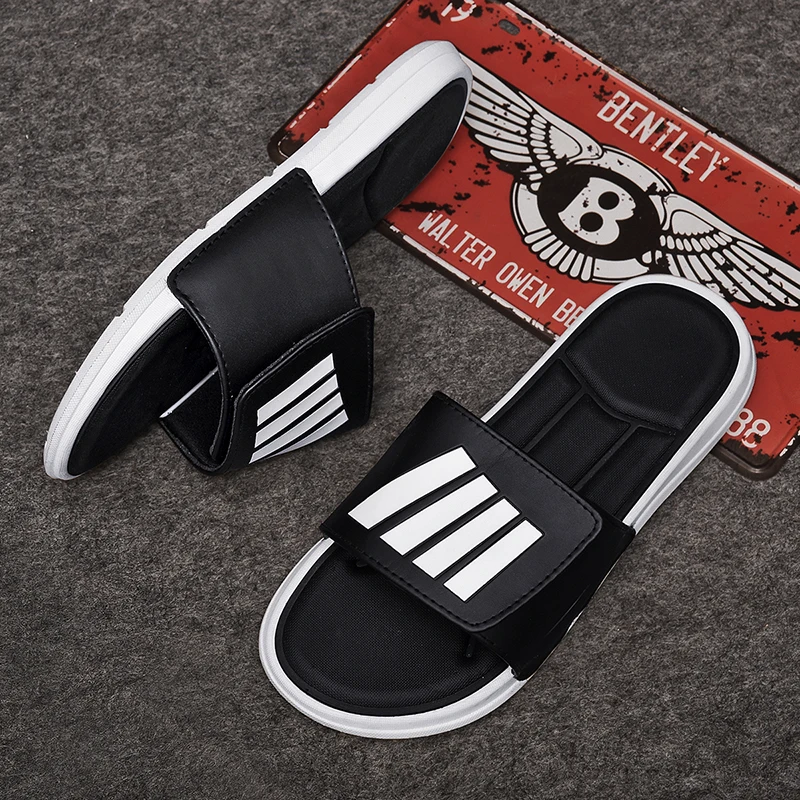 

New Summer Men's Slippers 2020 Fashion Outdoor Slides Indoor Non-slip Slippers Beach flip flops Different Soles Summer Couples