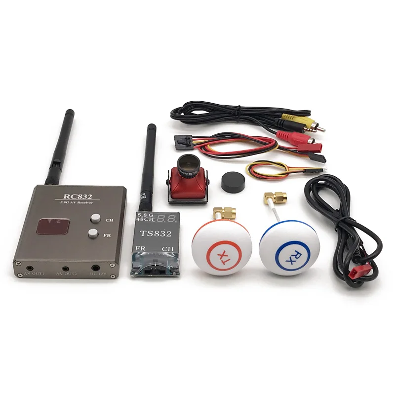 Передатчик AV беспроводной TS832 + RC832 Tx Rx Set /CCD 800TVL 5 8 мм 600 ГГц 2 1 МВт|Детали и