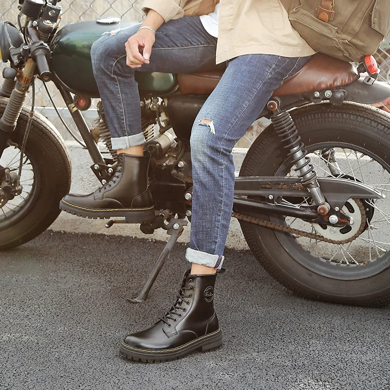 Мужские ботинки Сезон осень зима Ботильоны Повседневная обувь из натуральной