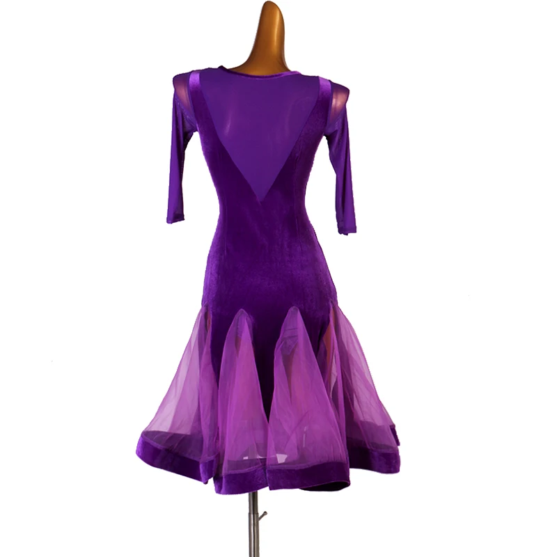 Latin Competition Dance Skirt Women 2021 New Purple Standard Dancing Dress Adult Rumba Samba | Тематическая одежда и