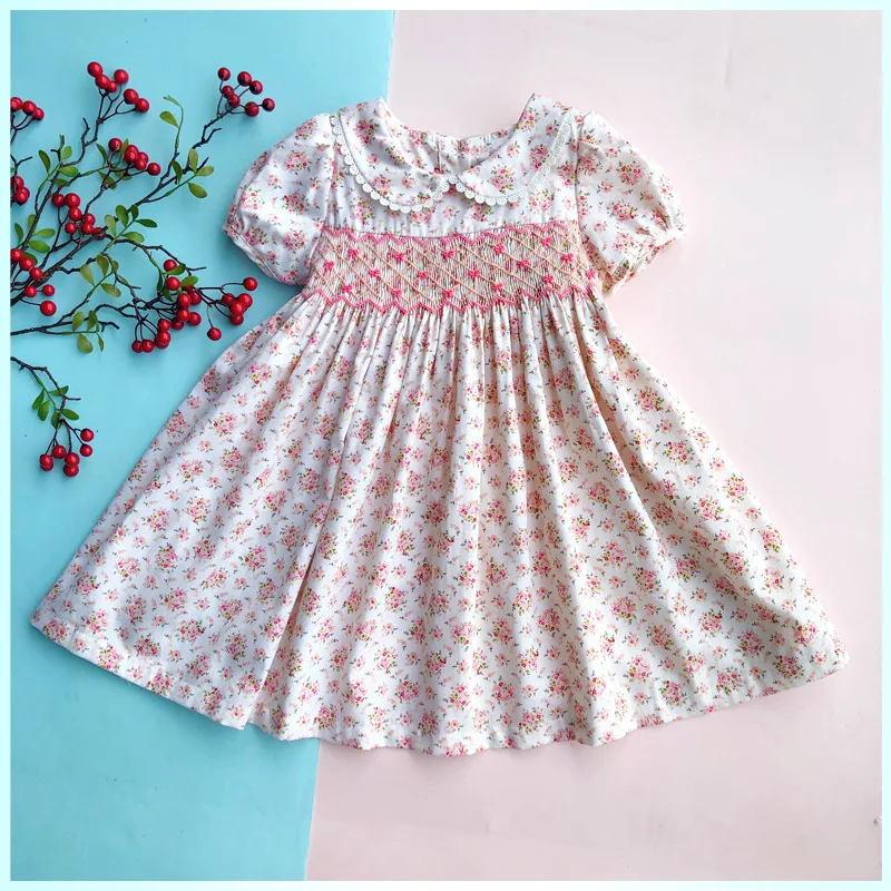 Детские платья для девочек летнее голубое винтажное платье маленьких с рюшами
