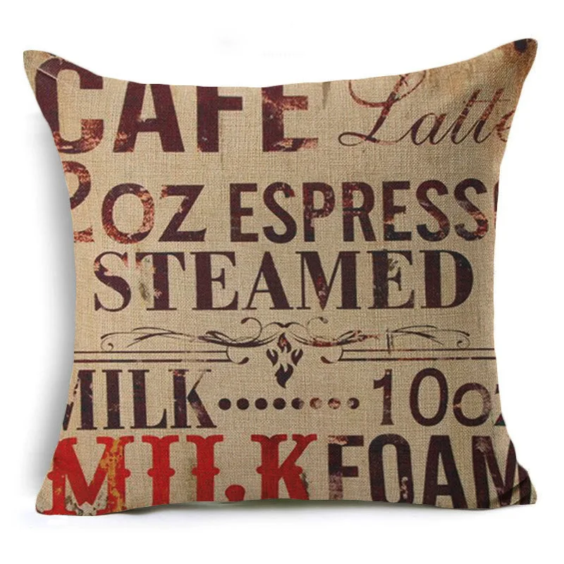 

New Motto Mediterranean alphabet linen pillow cases hand-painted art waist car cushion cover sofa upholstery chair cushion cover