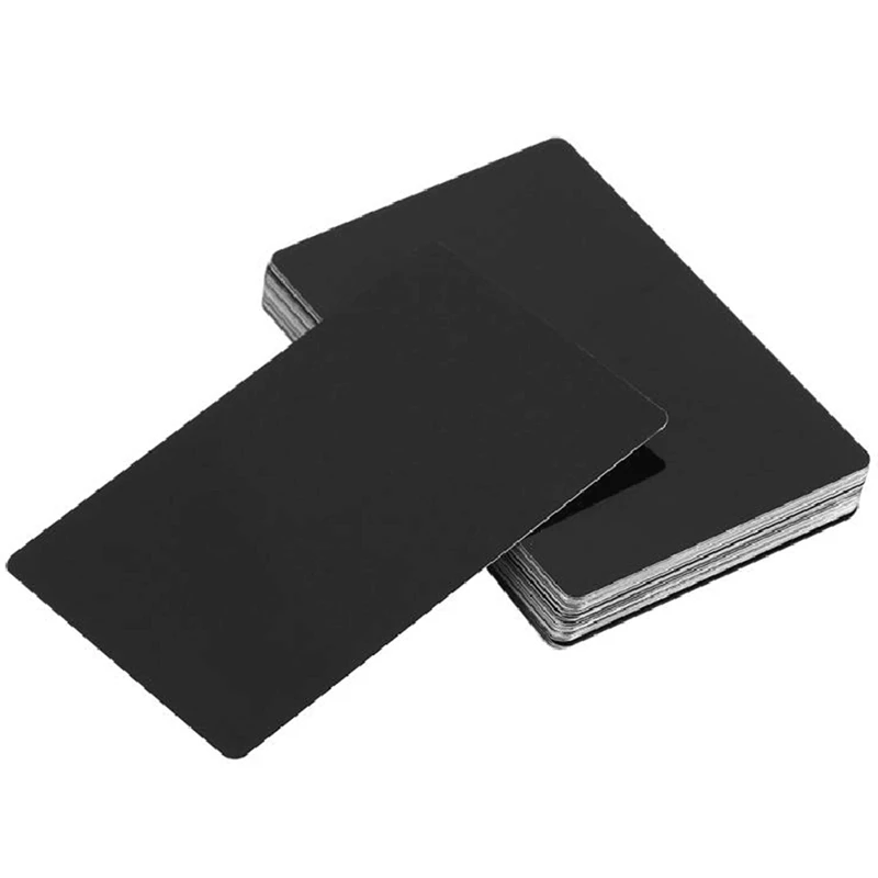

1 Pcs Desktop Storage Box Stationery Solid Wood Pen Holders & 100Pcs Black Aluminum Alloy Card 0.22mm Thickness