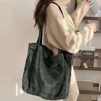 corduroy tote bag women designer handbags 2021 shoppers fashion casual minimalist style large capacity solid color shoulder bags