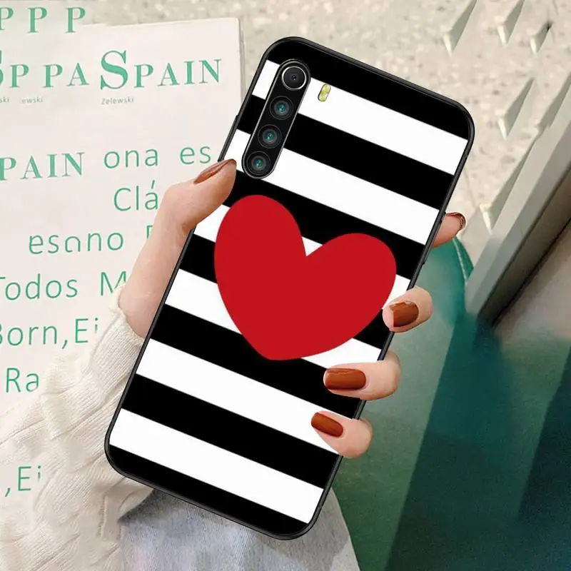 

LJHYDFCNB Black And White Line Phone Case For Redmi 7 8 9 A K20 30 Pro Note 8 9 Pro 9s