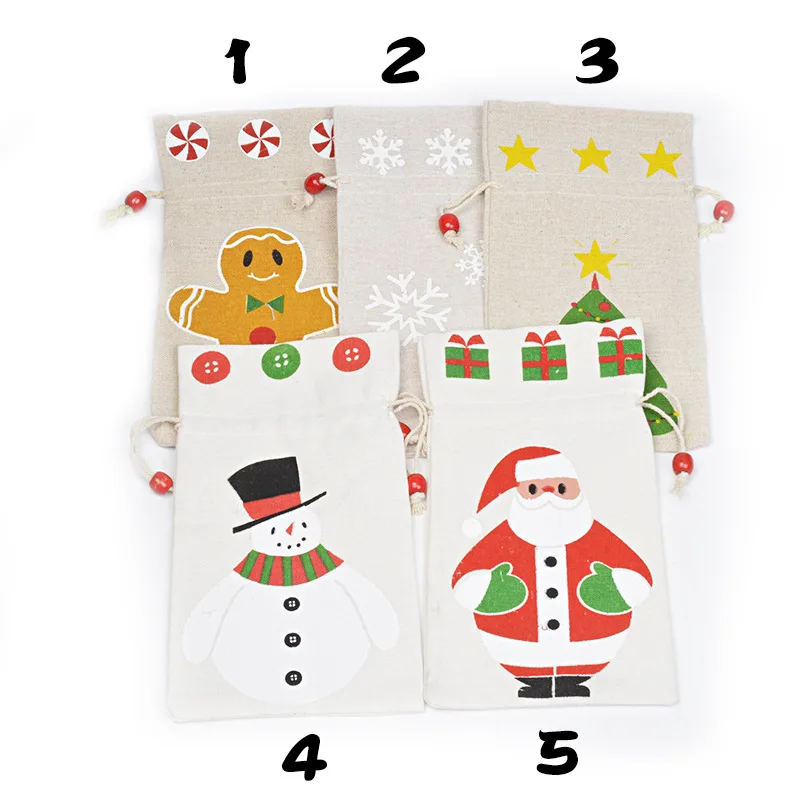 10 шт. рождественские подарочные пакеты с изображением снеговика Санта-Клауса