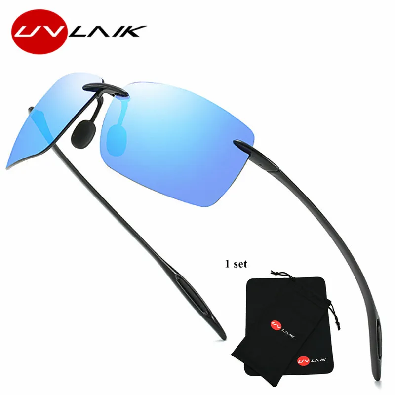 

Солнцезащитные очки UVLAIK без оправы, титановые поляризационные очки, классические брендовые Винтажные Солнцезащитные очки для вождения с п...