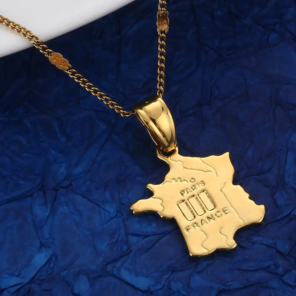 Золотая подвеска с французскими звездами и полосками модное ожерелье