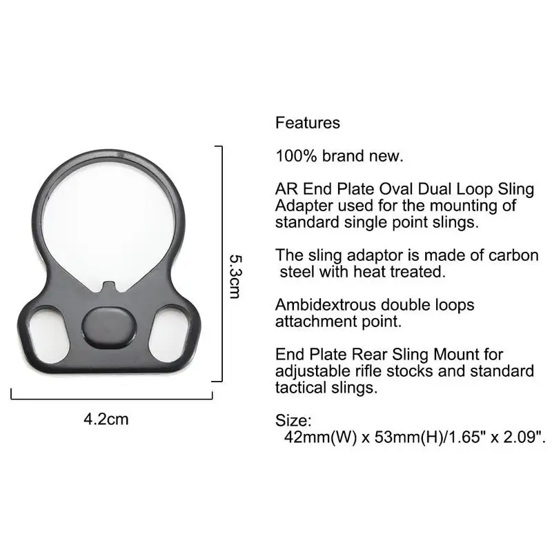 

1Pcs Tactical Sling Adapter Plate Dual Loop Ambidextrous Sling One Point Mount Outdoor Accessories Single Supplies For Houn Z4P1