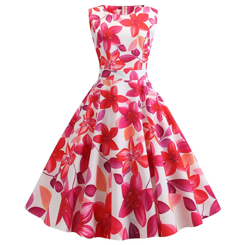 Повседневное белое Элегантное летнее платье с цветочным принтом женское