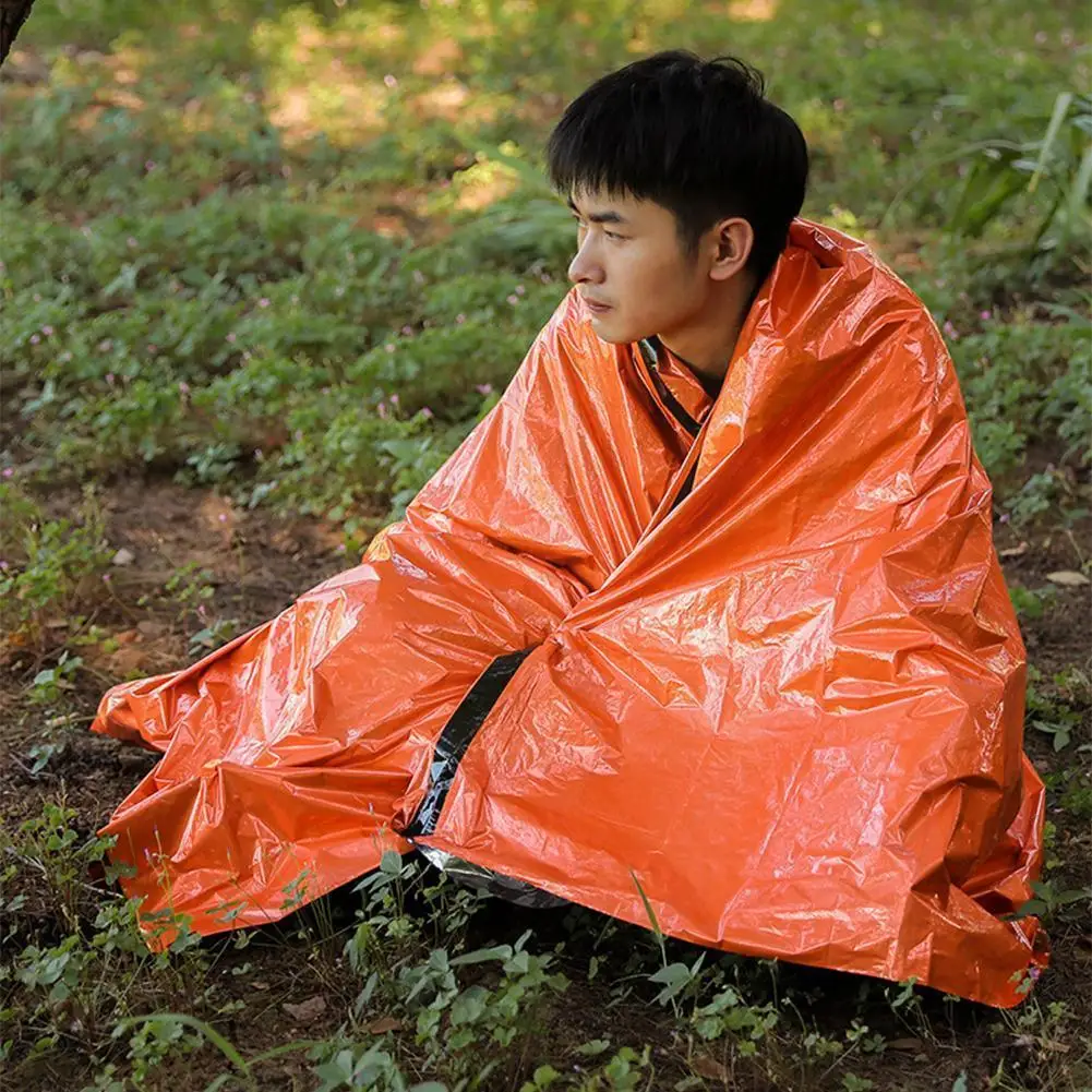 

Pe Aluminum Film Orange Emergency Sleeping Bag Simple Sleeping Relief Send Emergency Bag Storage Bags Cold Warm Disaster An K3l1