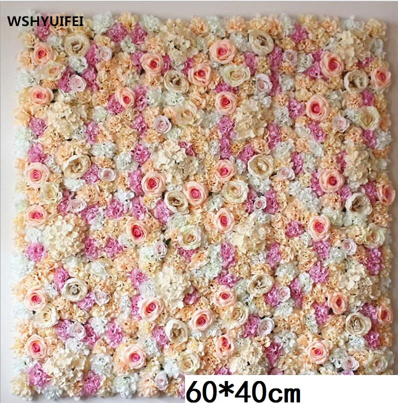 1 шт. 40x60 см Шелковый цветок розы шампанского искусственный цветок свадебное украшение для дома цветок настенный романтический свадебный фон Декор
