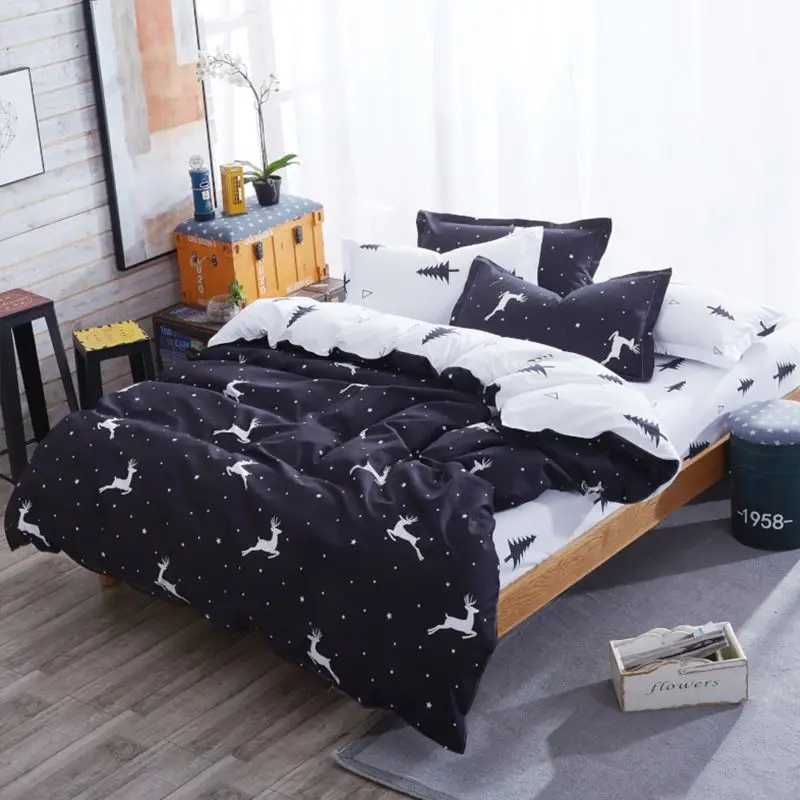 

4pc Bedding Set Fresh Style High Quality Home Textiles Family Set Include Bed Sheet&Duvet Cover&Pillowcases Full Queen King Size