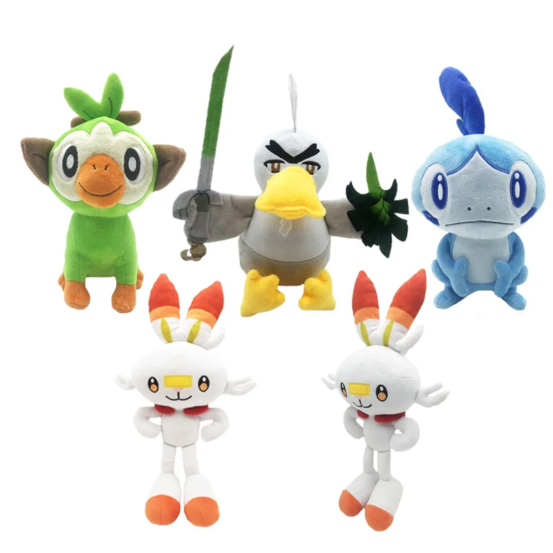 Меч и щит плюшевая кукла Scorbunny Azul Grookey милая плюшевая игрушка Япония аниме плюшевая кукла для детей день рождения