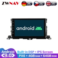 android 9 0 ips screen px6 dsp for toyota highlande 2015 2016 2017 car dvd player gps multimedia player radio audio stereo 2 din
